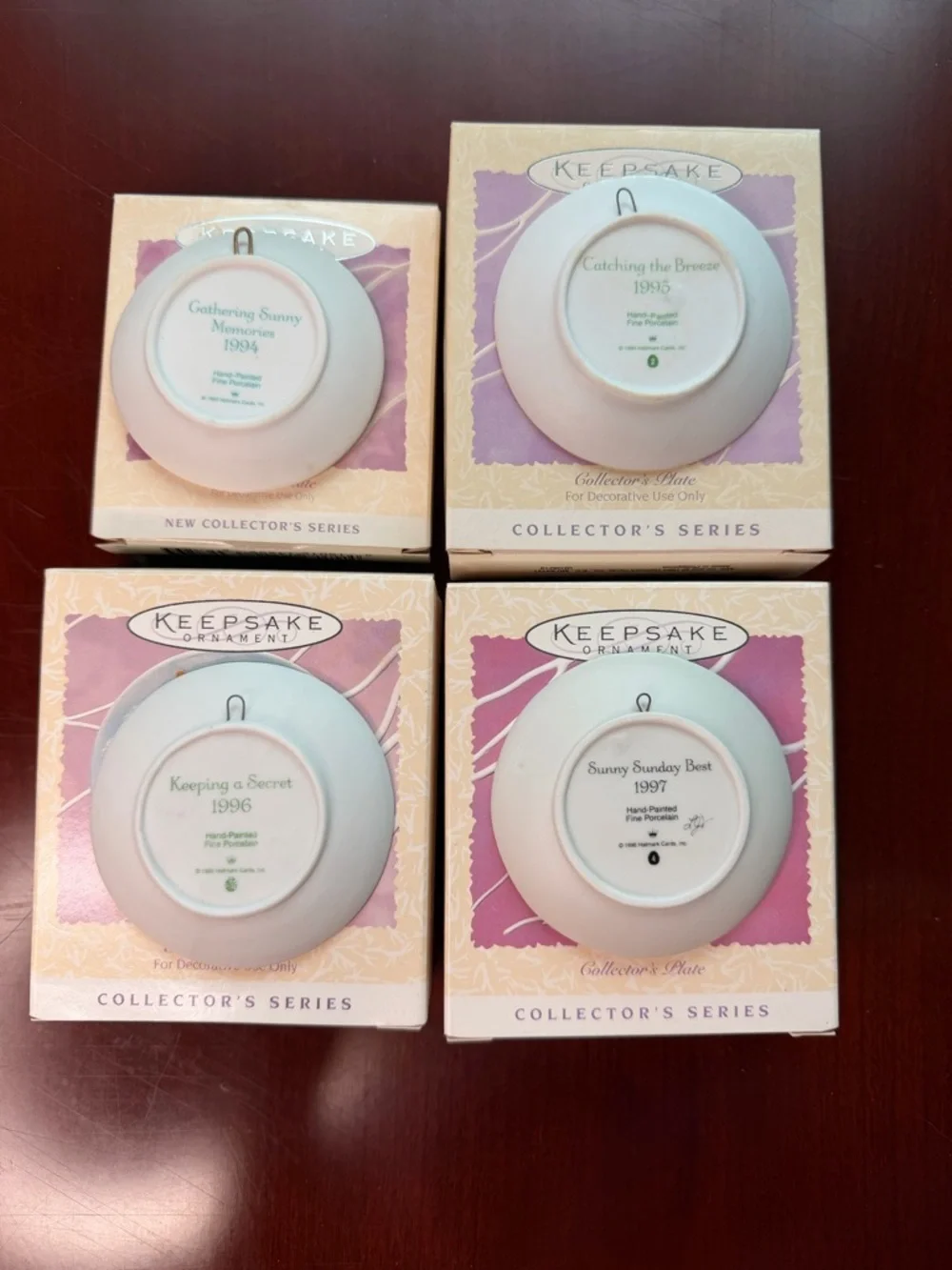Hallmark Keepsake Bunny Wall Plates - Pastel Pink Blue Green Cream